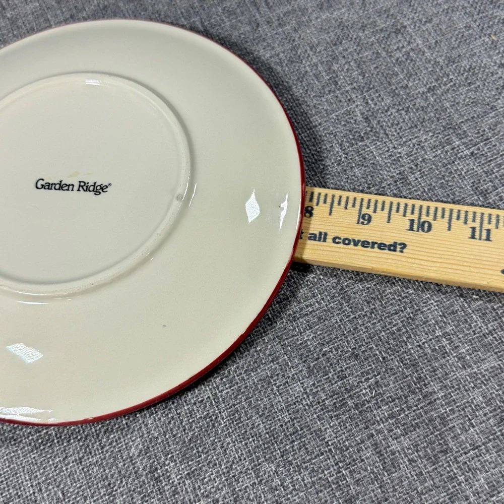 Garden Ridge Abstract Christmas Tree Salad Dessert Bread Plate Modern Festive 8